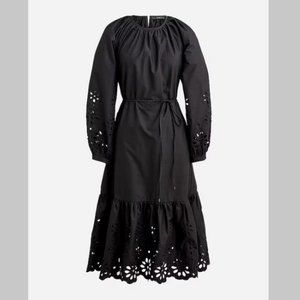 J. Crew Eyelet-trim midi dress XL